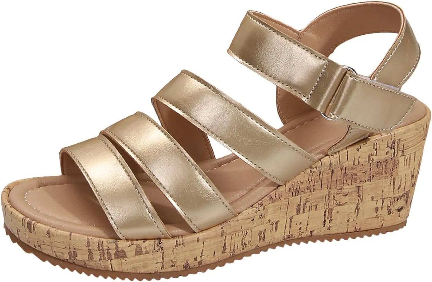 Summer Sandals for Women 2025 Comfortable Open Toe Ankle Strap Shoes Womens Wedge Sandals Casual Outdoor Walking Sandal Hollow Out Travel Beach Dressy Sandal Slingback Casual Flat Shoes 2025