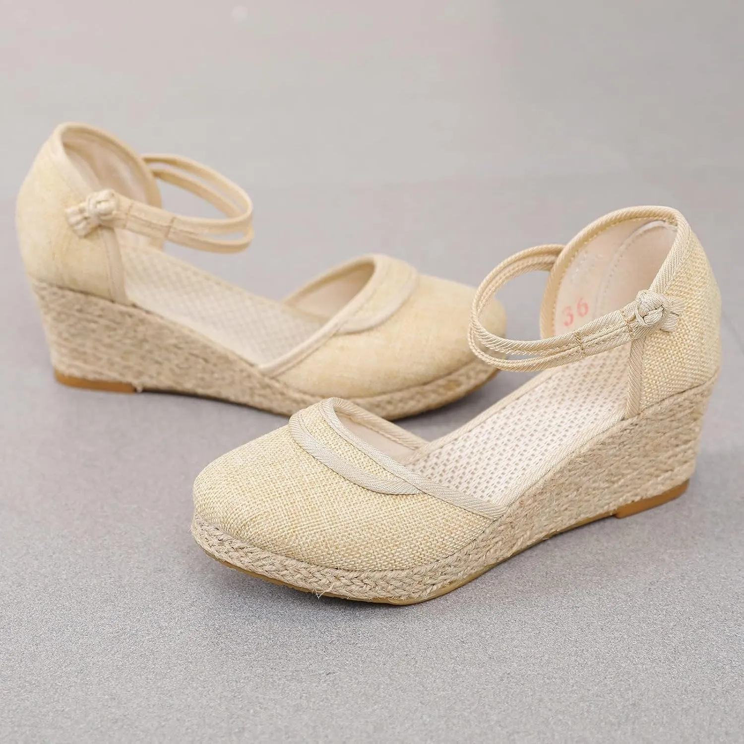 Summer Sandals for Women Ankle Strap Closed Toe Wedge Sandals 2025 Casual Espadrille Sandal Comfortable Slip On Platform Wedges with Arch Support All Day Comfort