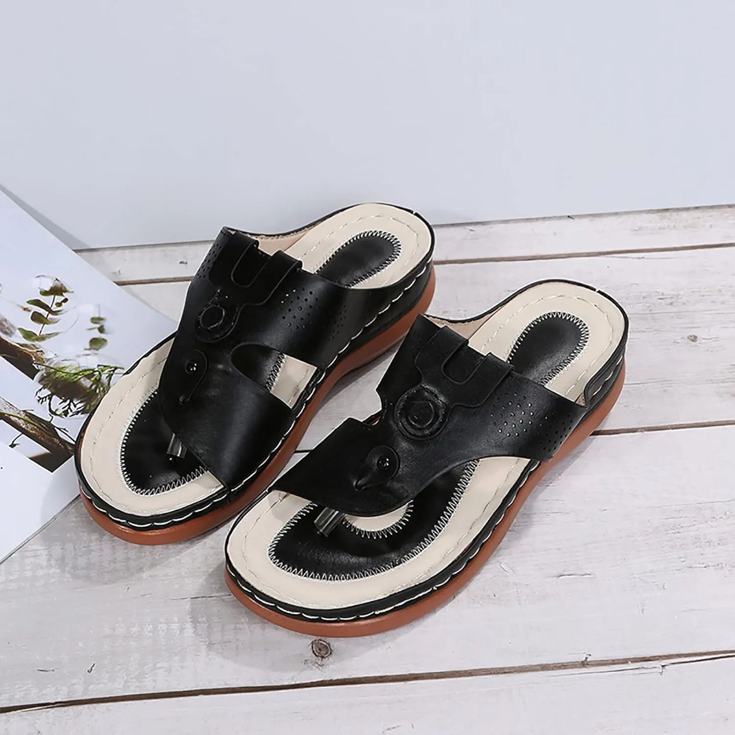 Support Flip Flops Womens Casual Orthopedic Sandals with Arch Support Fashion Clip Toe Slippers Anti-Slip Sandal