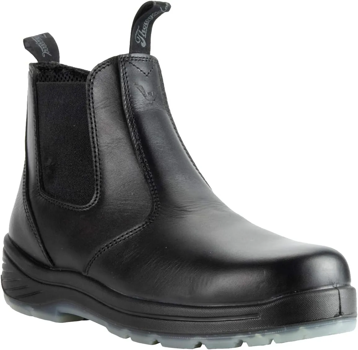 Thorogood 6 Slip On Station Boots for Men and Women - Soft Toe Leather with Quick Release, Slip-Resistant Outsole, and Translucent Non-Marking Bottom; EH Rated