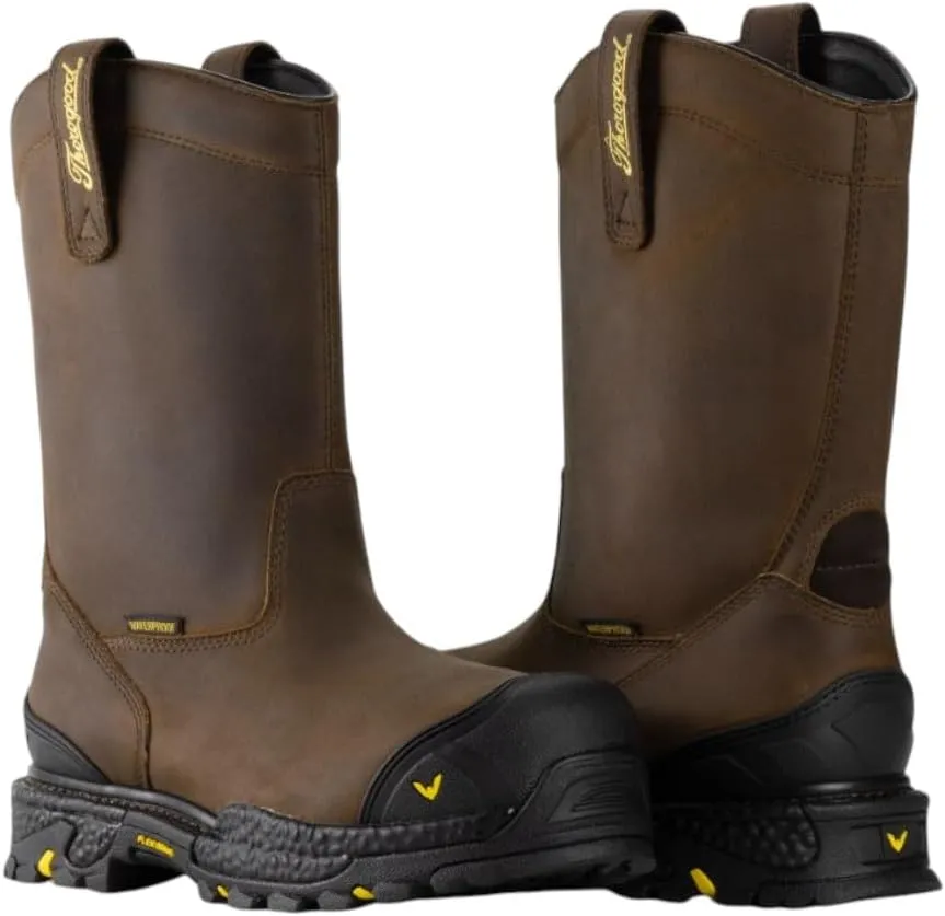 Thorogood Infinity FD 11 Waterproof Composite Toe Wellington Boots for Men with Full-Grain Leather and Self-Cleaning Anti-Fatigue Traction Outsole; EH Rated