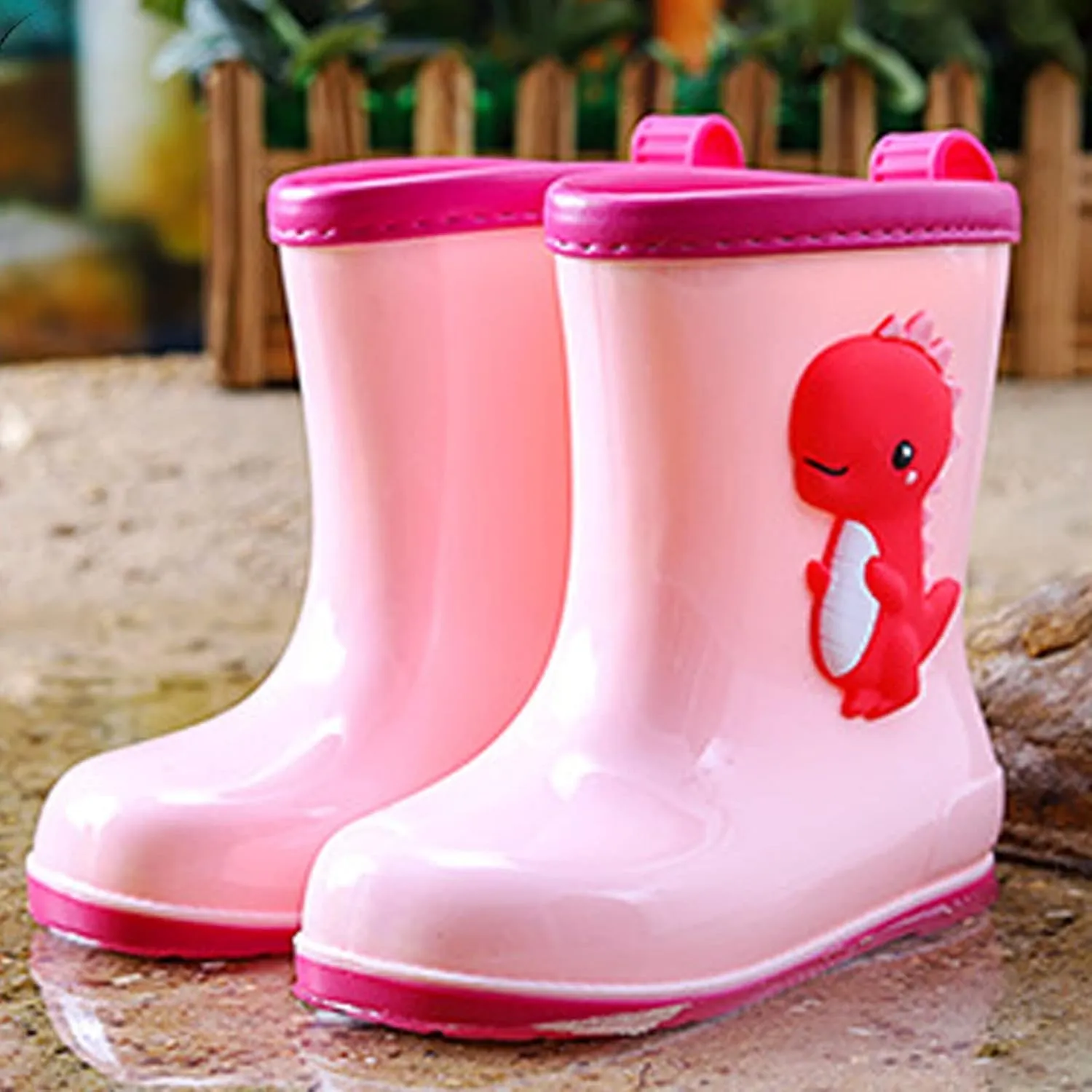 Toddler Dinosaur Rain Boots Little Girls Water Boots Kids' Rainboots Rubber Waterproof Non Slip Rain Boots For Kids