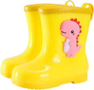 Toddler Dinosaur Rain Boots Little Girls Water Boots Kids' Rainboots Rubber Waterproof Non Slip Rain Boots For Kids