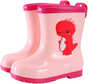 Toddler Dinosaur Rain Boots Little Girls Water Boots Kids' Rainboots Rubber Waterproof Non Slip Rain Boots For Kids