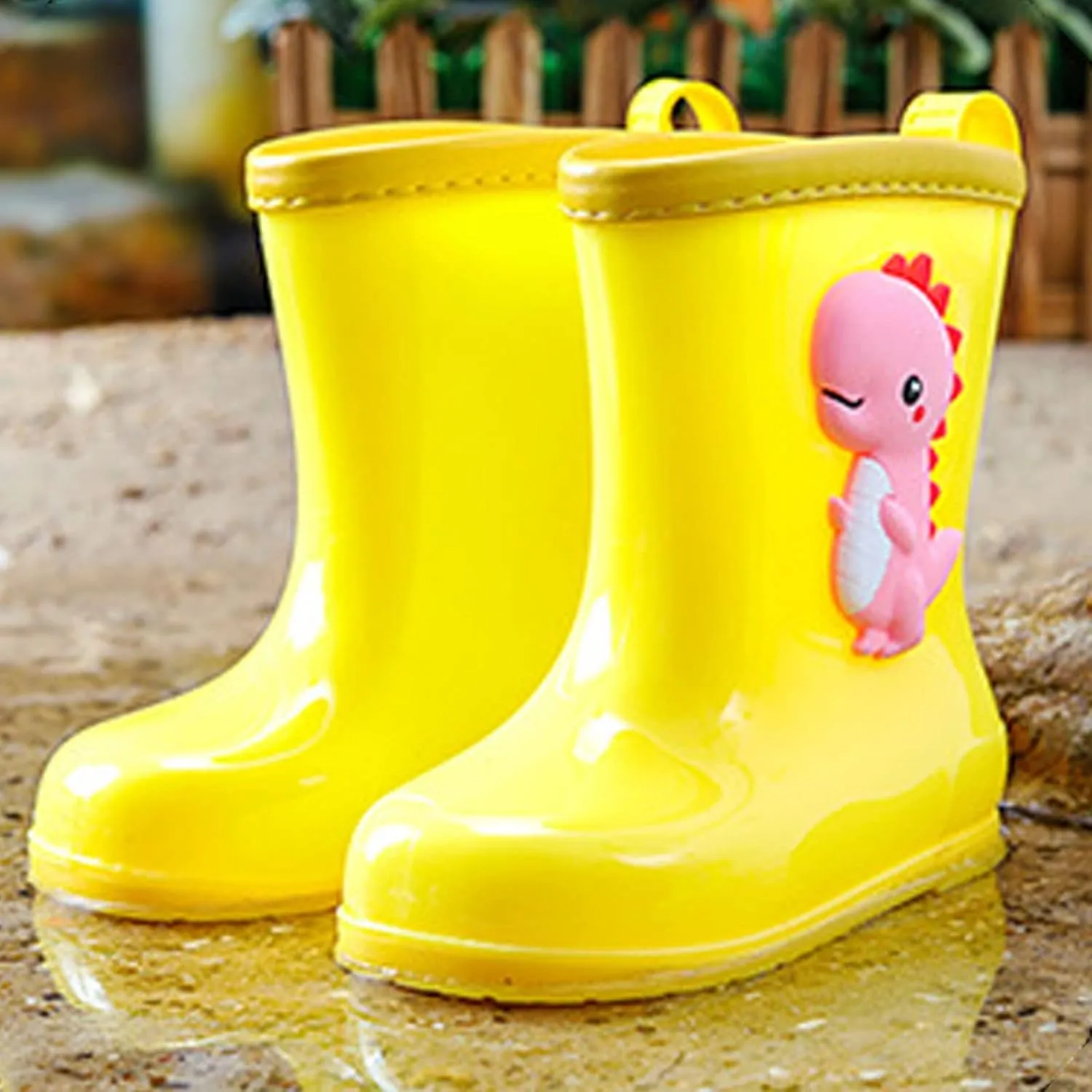 Toddler Dinosaur Rain Boots Little Girls Water Boots Kids' Rainboots Rubber Waterproof Non Slip Rain Boots For Kids