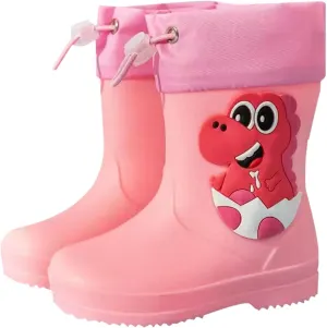 Toddler Dinosaur Rain Boots With Adjustable Buckle Baby Non Slip Rainboots Kids Waterproof Rain Boot For Girls Big Kid