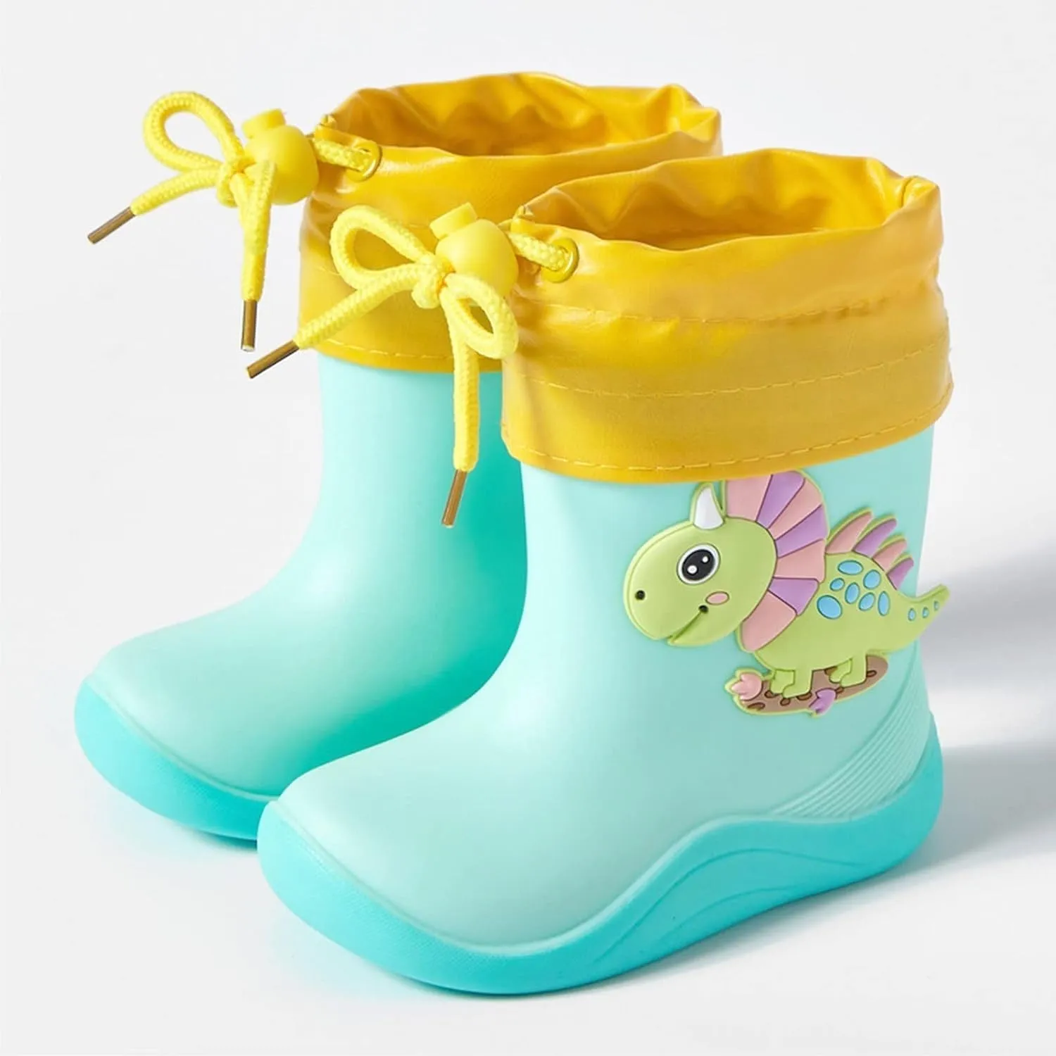 Toddler Rain Boots Waterproo?? Rubber Kids Rain Boots For Girls In Dinosaurs Printed Unisex-Child Outdoor Rain Boots