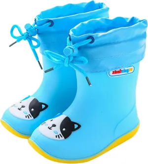 Toddler Rain Boots Waterproof Rainboots Outdoor Boys Girls Cute Lightweight Water Shoes Non-Slip Rubber Mud Boots