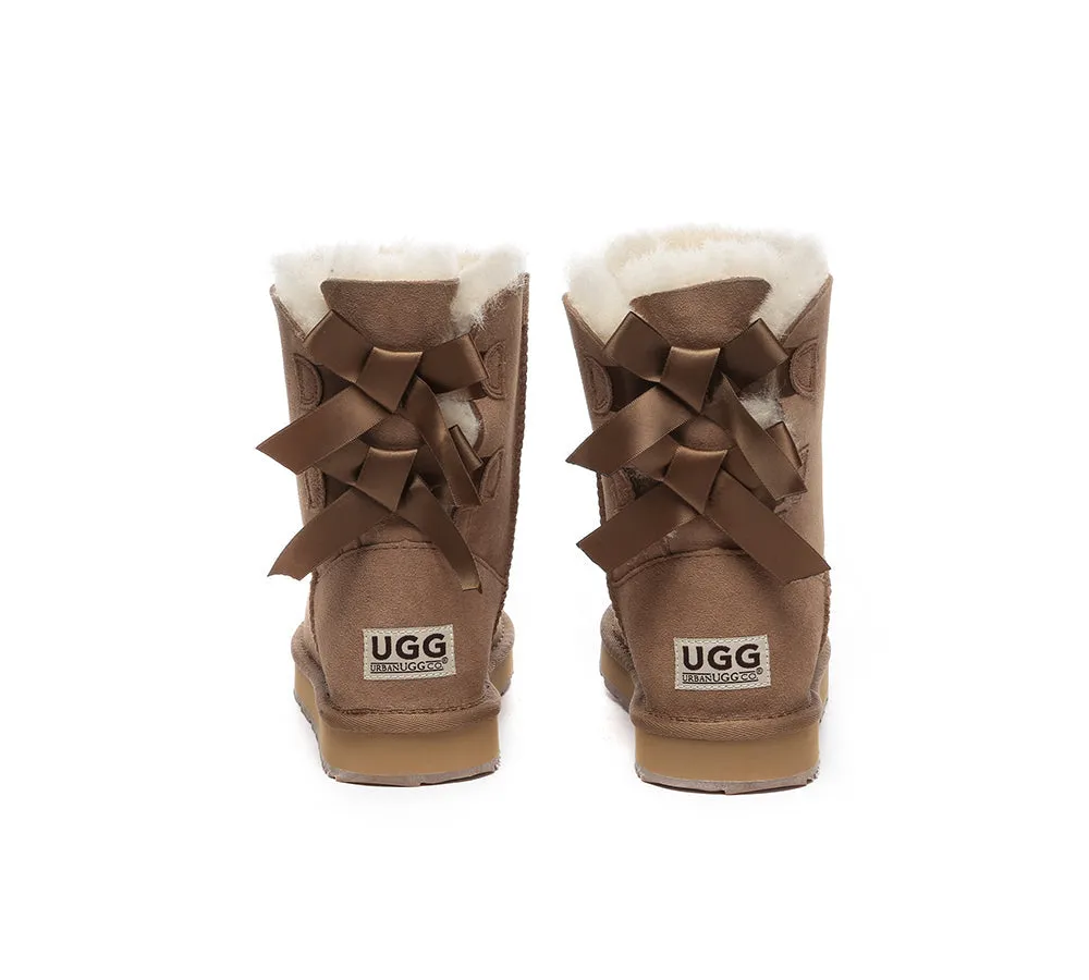 Urban UGG® Double faced Sheepskin Short Back Bow Boots