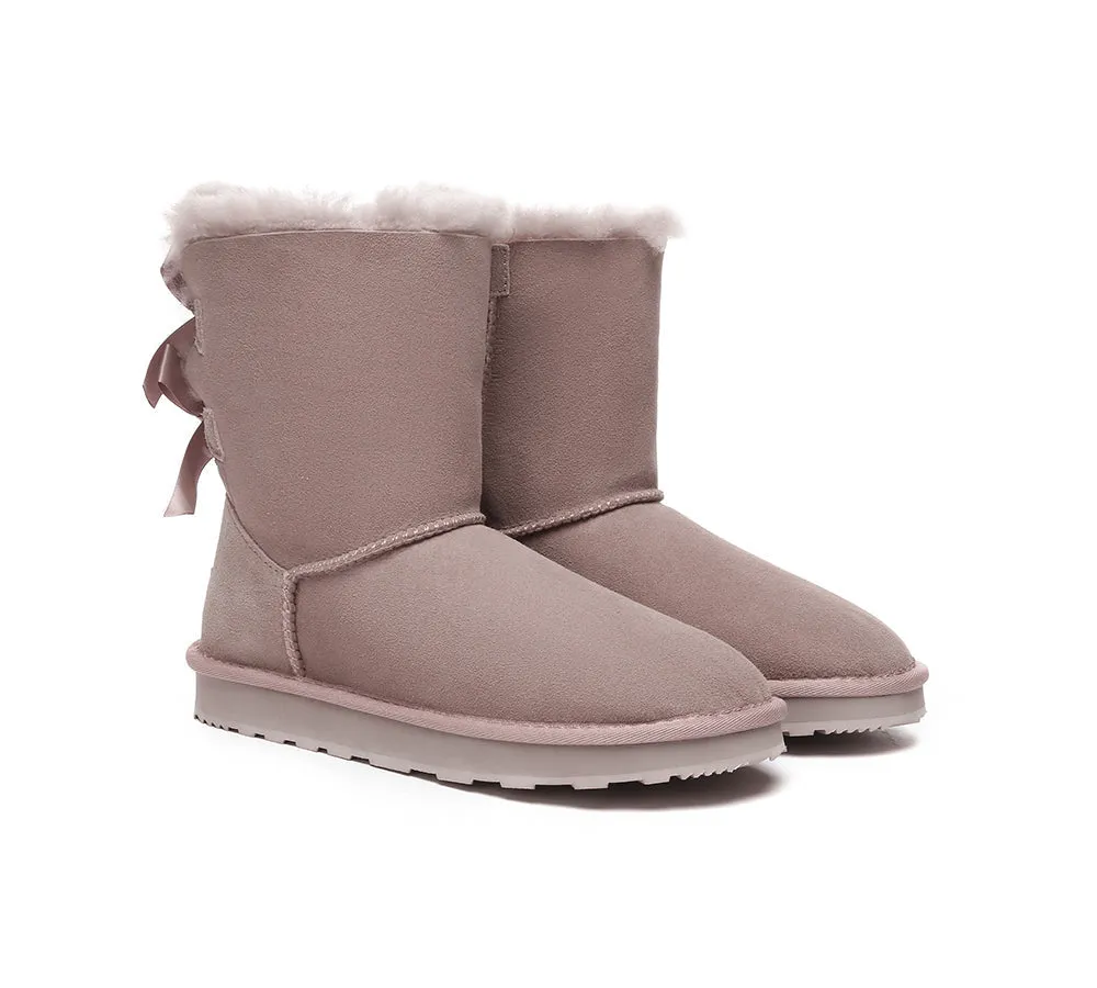 Urban UGG® Double faced Sheepskin Short Back Bow Boots