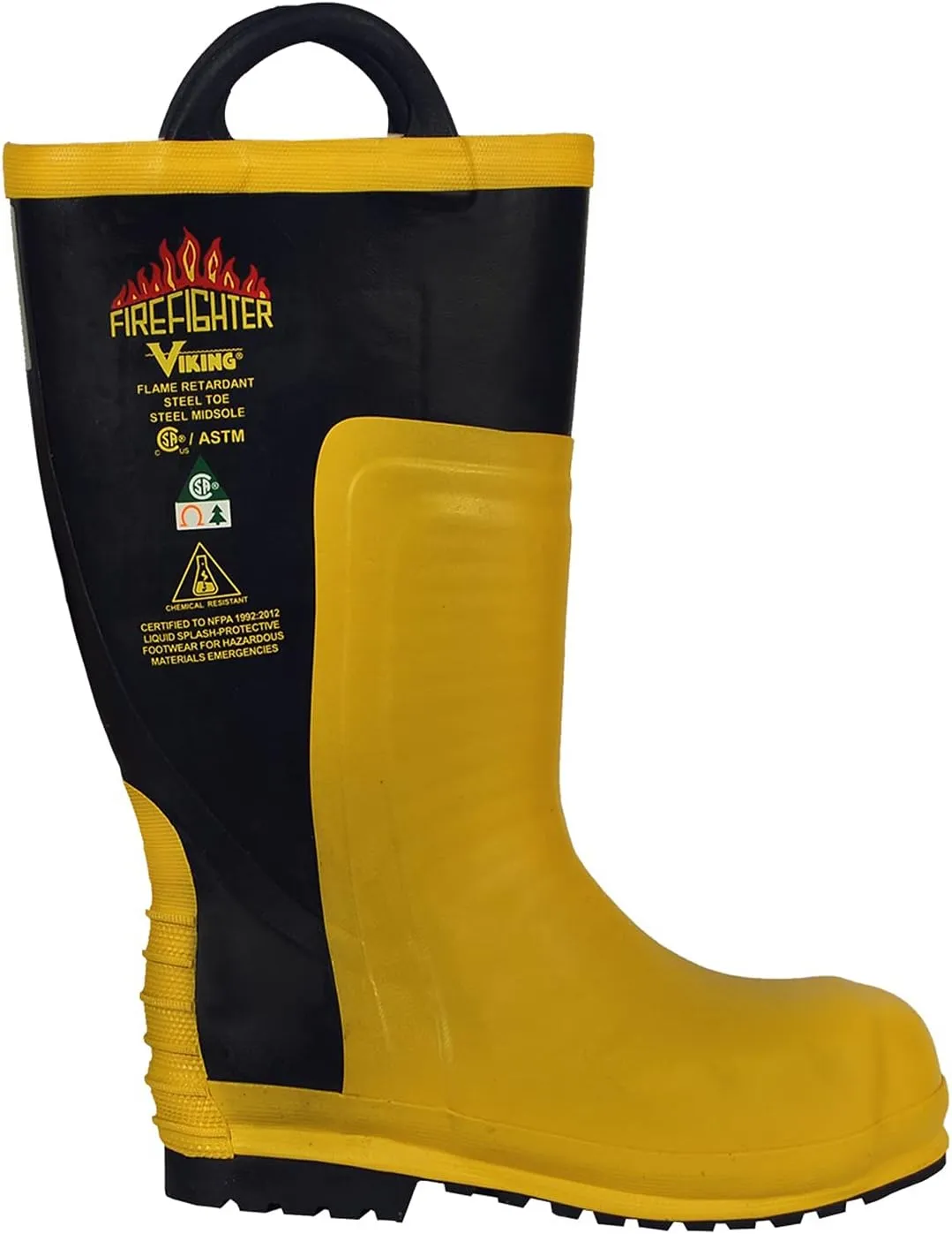 Viking Footwear Men's Firefighter Chainsaw Boot,Yellow/Black,10 M US
