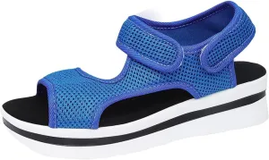 Walking Sandals Women Orthopedic Comfortable Hiking Slip On Platform Sandals Thick Athletic Cushion Adjustable Strap Summer Shoes with Comfortable Plantar Fasciitis Arch Support