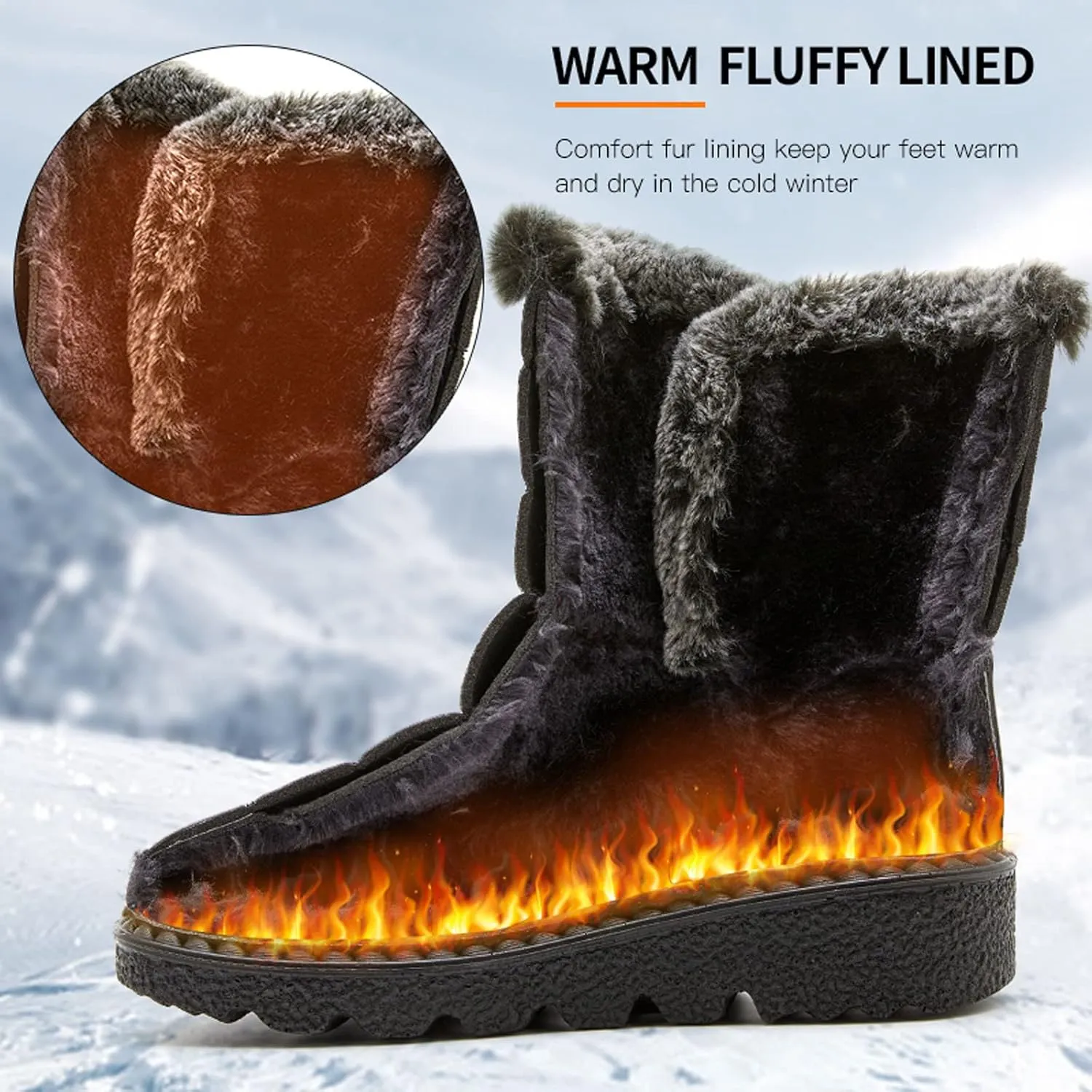 Waterproof Snow Boots for Women Cute Waterproof Non Slip Winter Boots Women Knee High Winter Boots for Women Non Slip Tall Snow Boots Waterproof Insulated Snow Boots for Waterproof