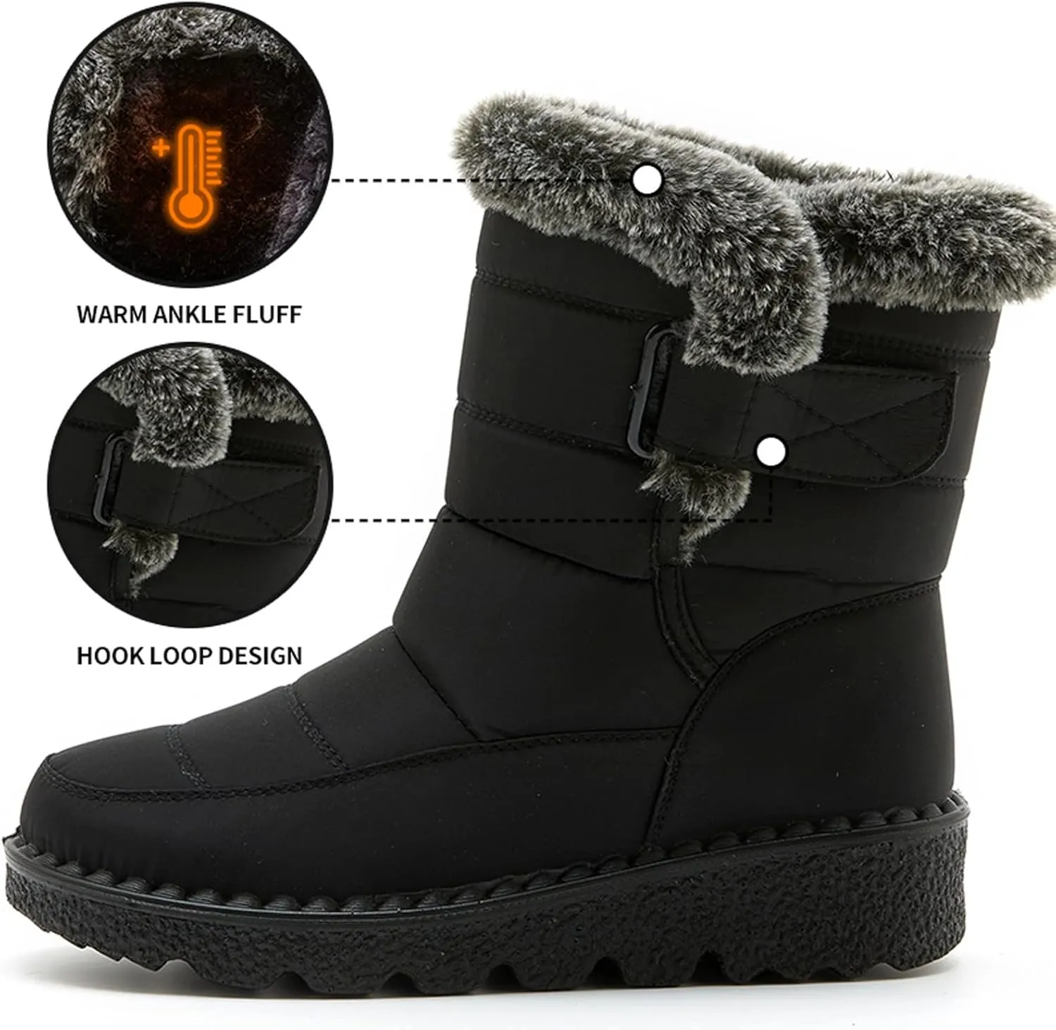 Waterproof Snow Boots for Women Cute Waterproof Non Slip Winter Boots Women Knee High Winter Boots for Women Non Slip Tall Snow Boots Waterproof Insulated Snow Boots for Waterproof