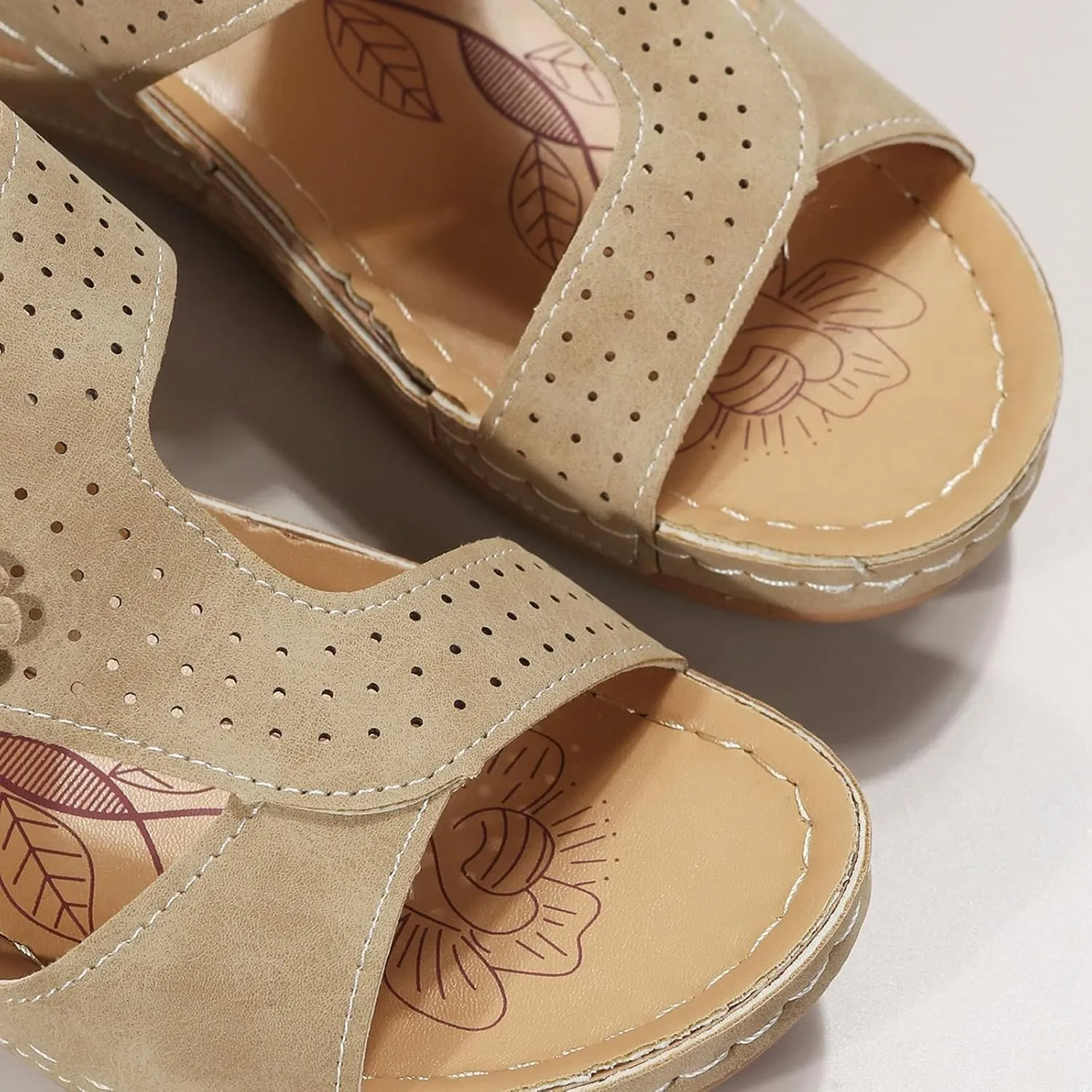Wedge Sandals for Women 2025 Casual Orthopedic Sandals for Women Slip on Wide Width Shoes Fashion Trendy Summer Open Toe Sandal Summer Dressy Vacation Beach Shoes 2025