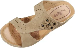 Wedge Sandals for Women 2025 Casual Orthopedic Sandals for Women Slip on Wide Width Shoes Fashion Trendy Summer Open Toe Sandal Summer Dressy Vacation Beach Shoes 2025