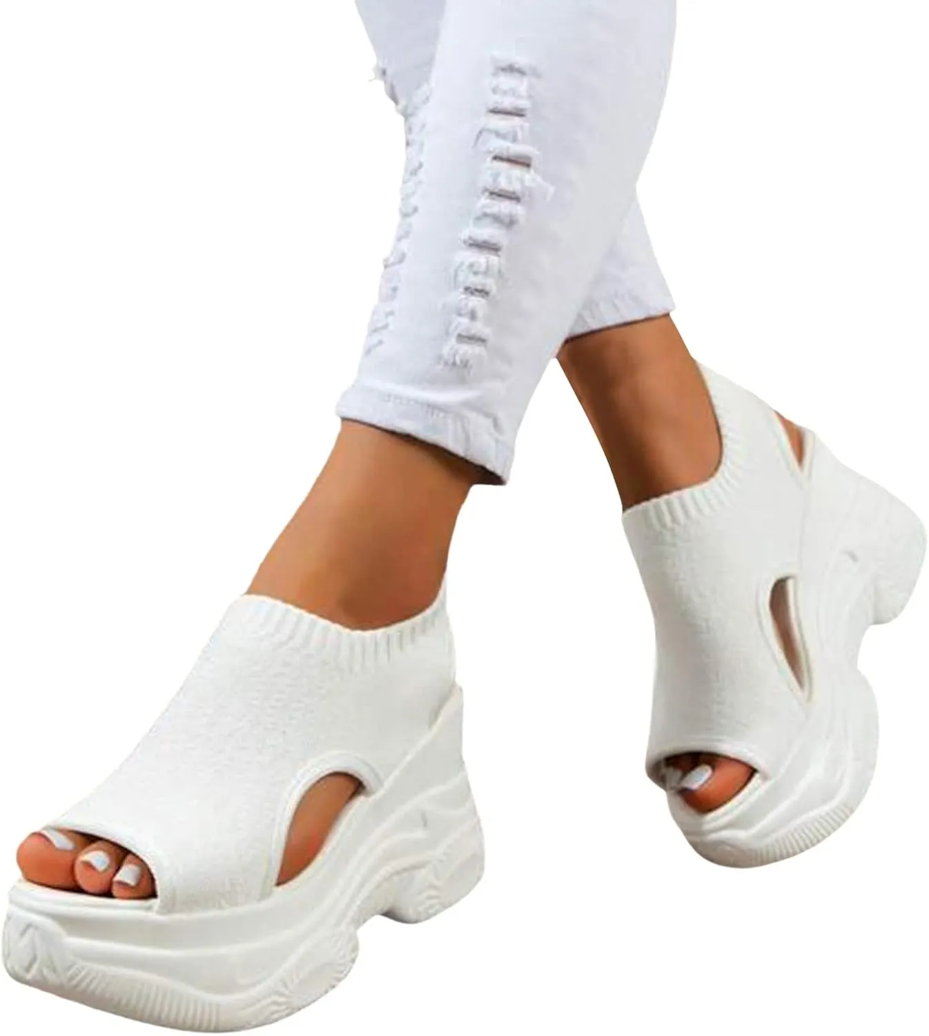 Wedge Sandals for Women Comfortable Orthopedic Wedge Sandals Open Toe Ankle Strap Platform Casual Slip on Beach Shoes