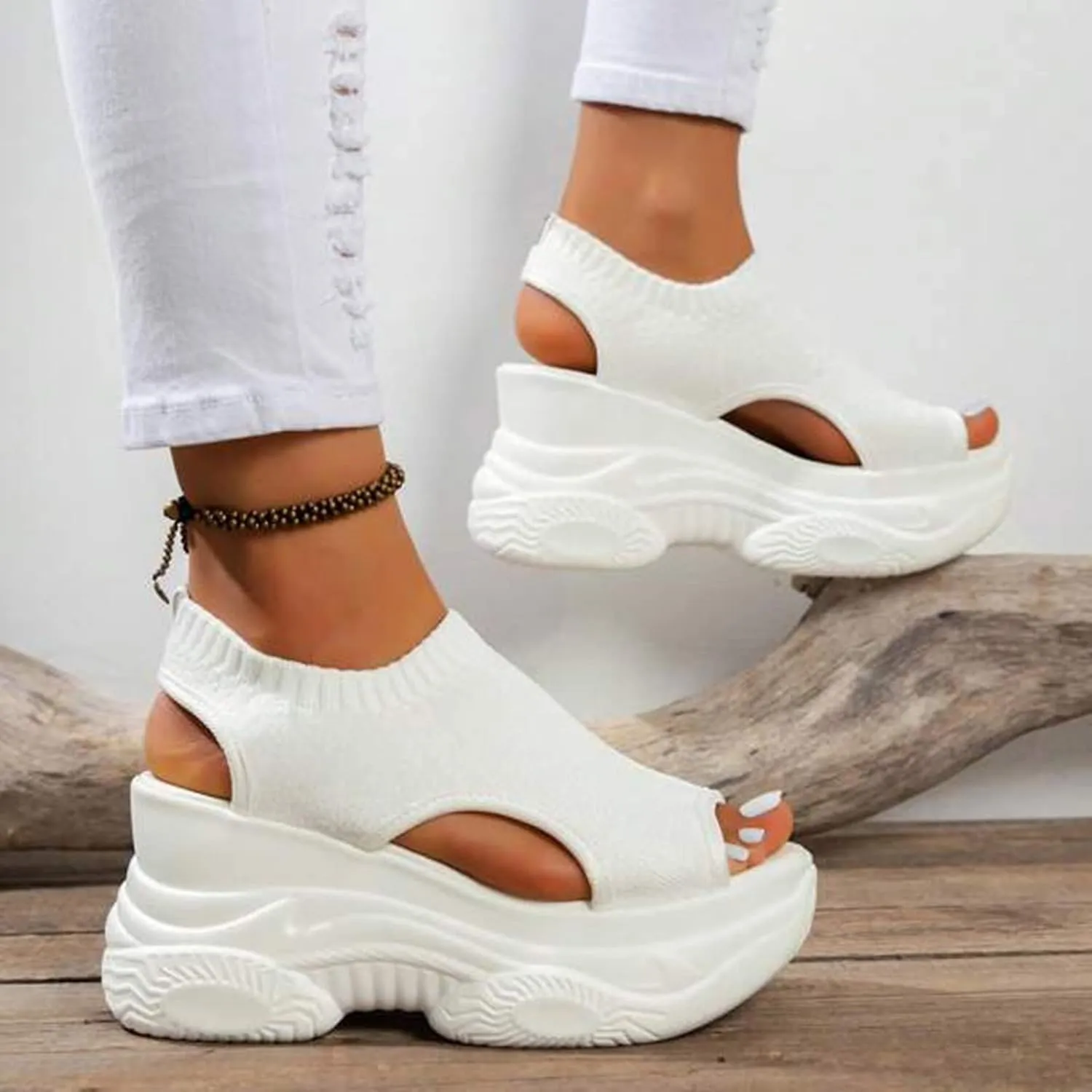 Wedge Sandals for Women Comfortable Orthopedic Wedge Sandals Open Toe Ankle Strap Platform Casual Slip on Beach Shoes
