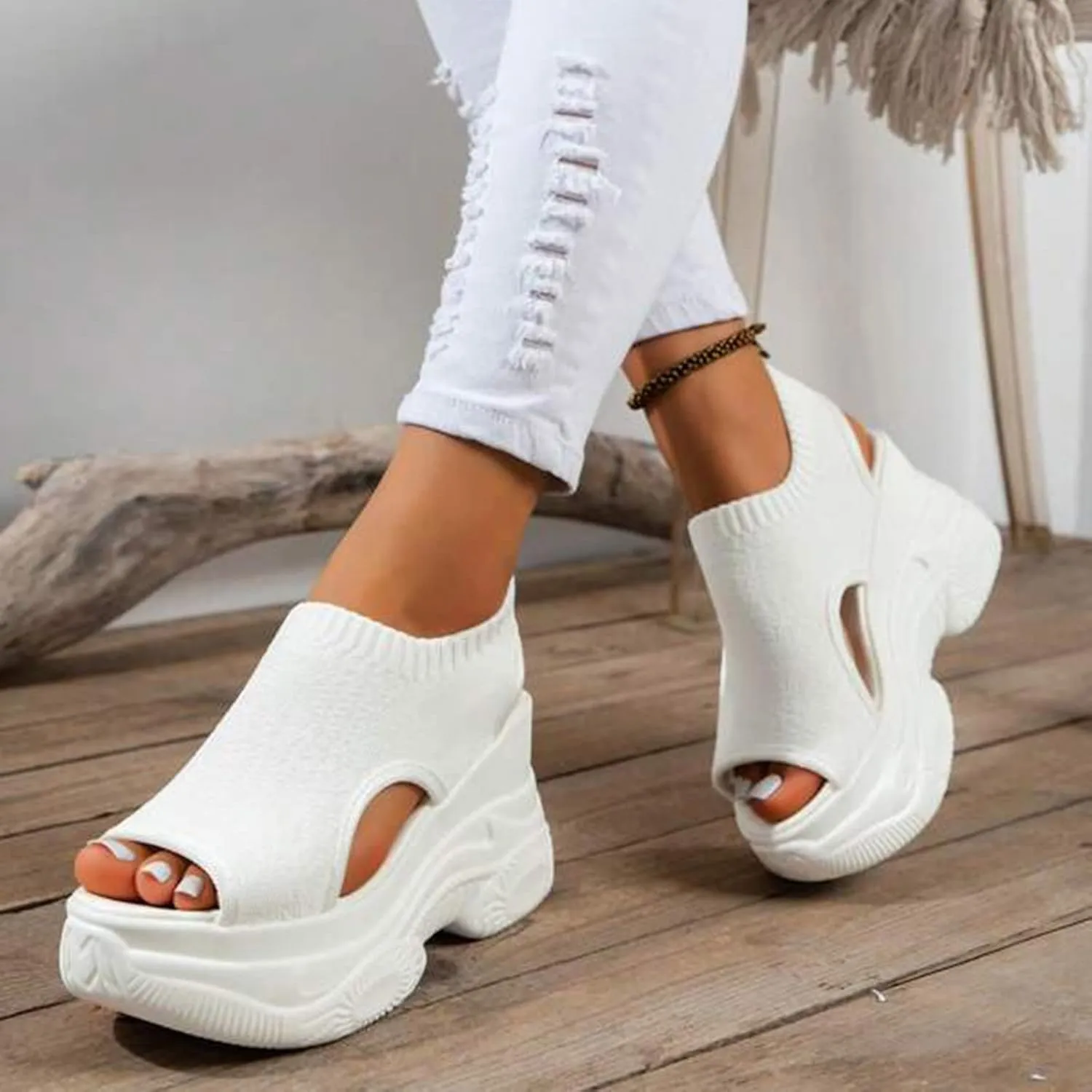 Wedge Sandals for Women Comfortable Orthopedic Wedge Sandals Open Toe Ankle Strap Platform Casual Slip on Beach Shoes