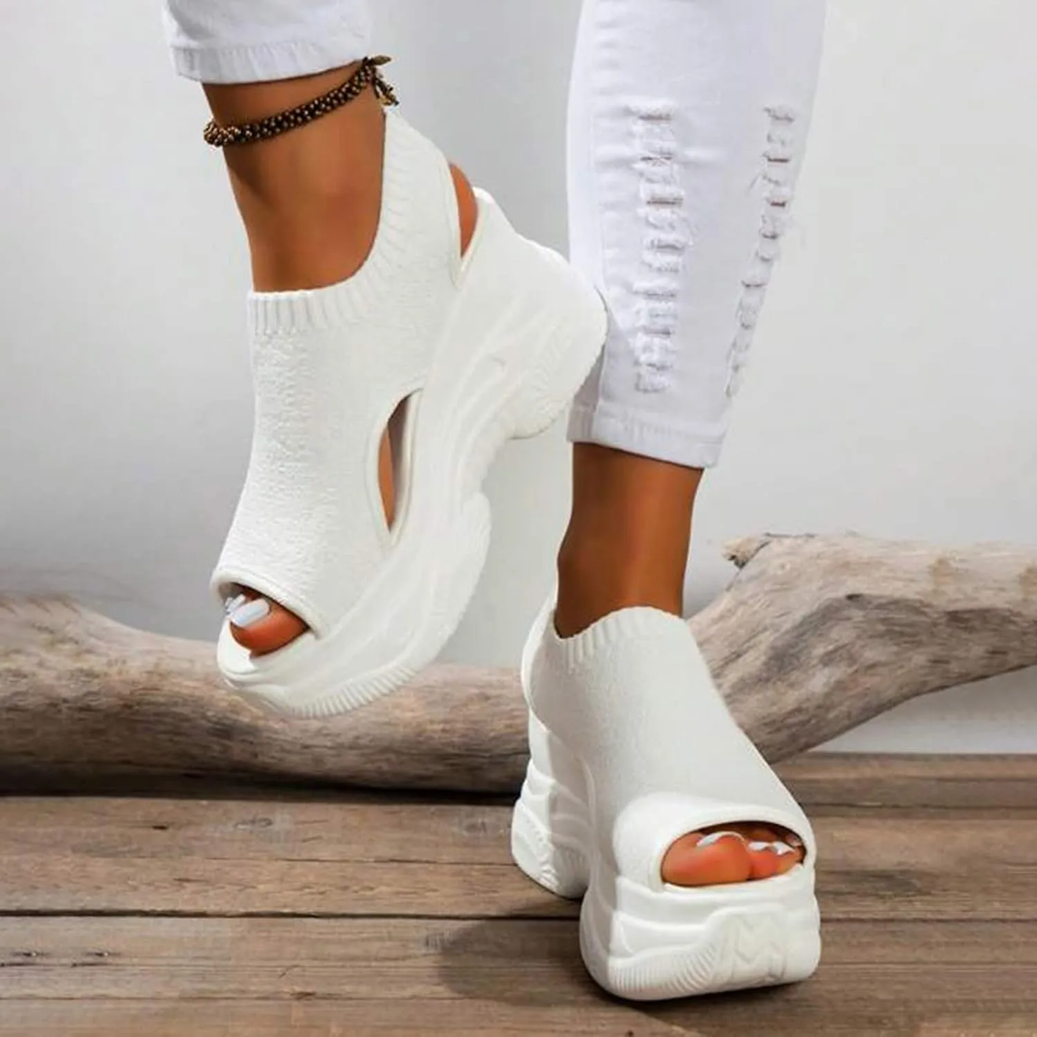 Wedge Sandals for Women Comfortable Orthopedic Wedge Sandals Open Toe Ankle Strap Platform Casual Slip on Beach Shoes