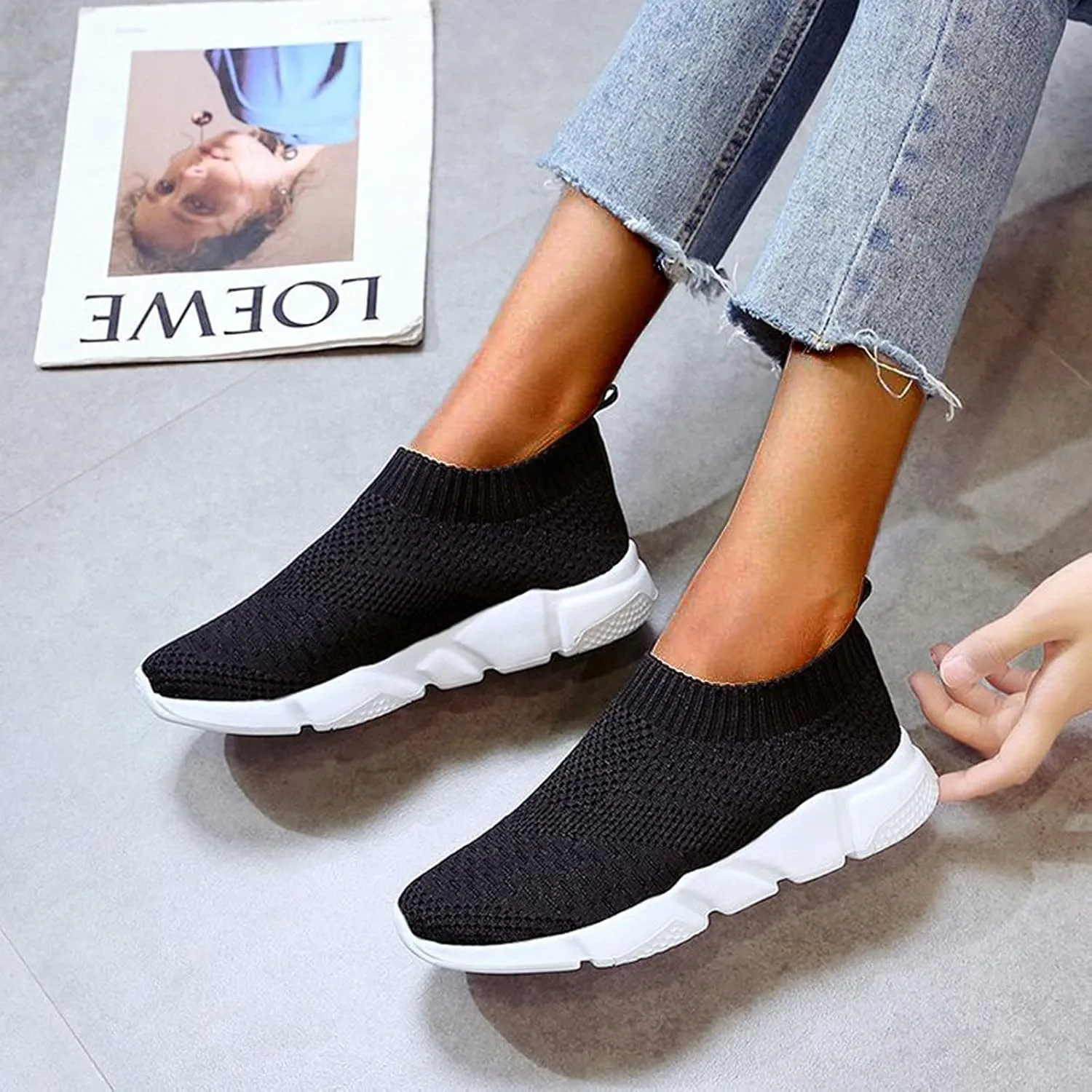 White Sneakers for Women Wide Feet Zapatos Tenis De Trabajo para Mujer Antideslizantes White Tennis Shoes Women Arch Support Wide 10 1/2 Women Sneakers Black Women's Slip On Shoes Size 7.5 W