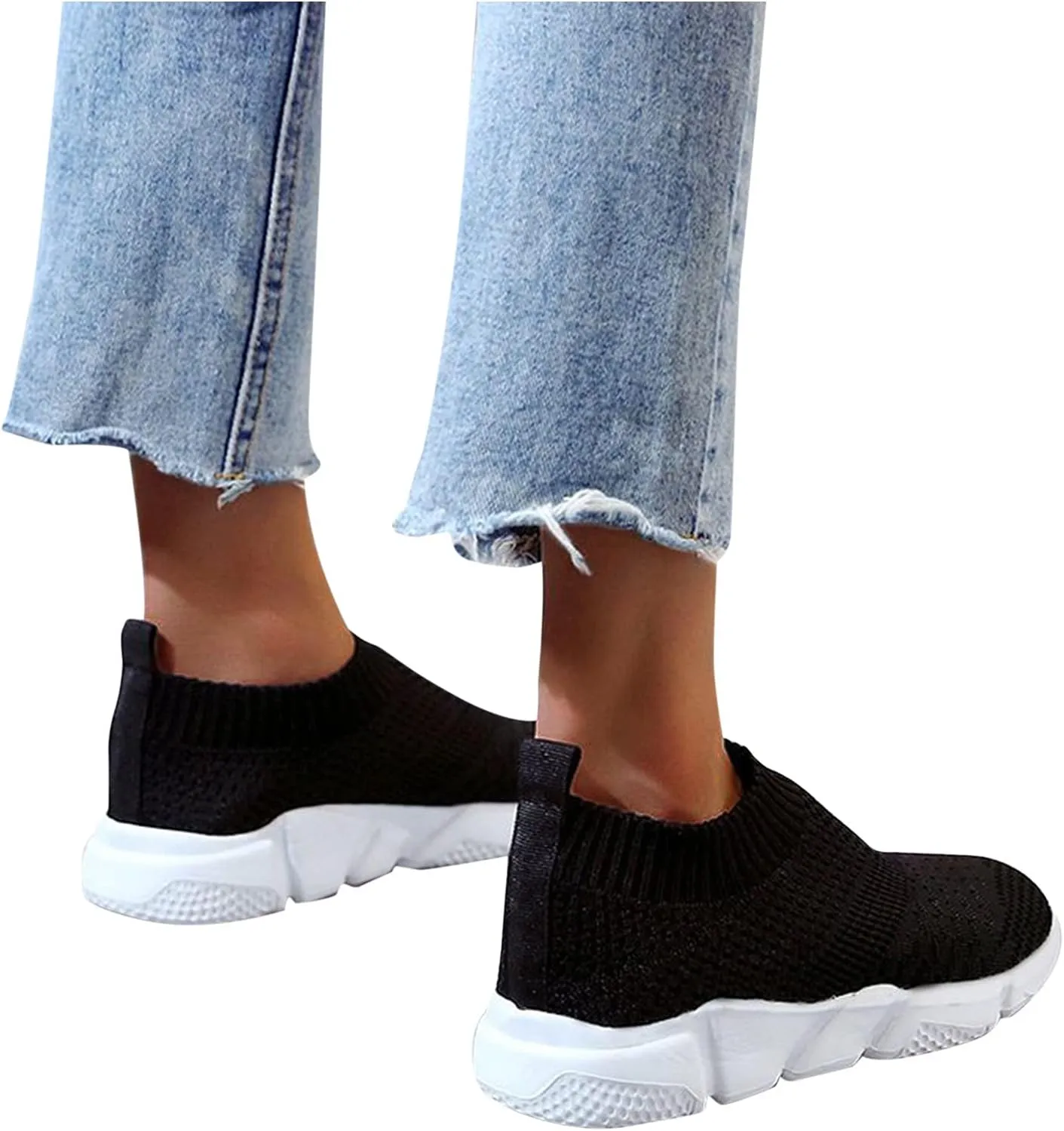 White Sneakers for Women Wide Feet Zapatos Tenis De Trabajo para Mujer Antideslizantes White Tennis Shoes Women Arch Support Wide 10 1/2 Women Sneakers Black Women's Slip On Shoes Size 7.5 W