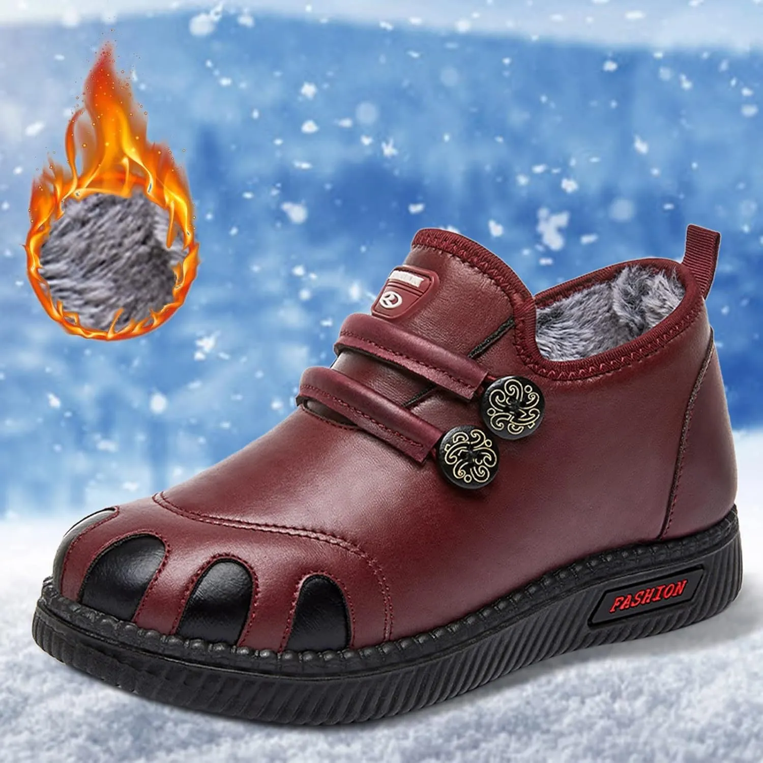 Winter Boots for Women Waterproof Snow Wide Calf Womens Winter Duck Boots Waterproof Insulated Snow Boots Womens Waterproof Outdoor Boots Women 9.5 Snow Boots Wide Feet