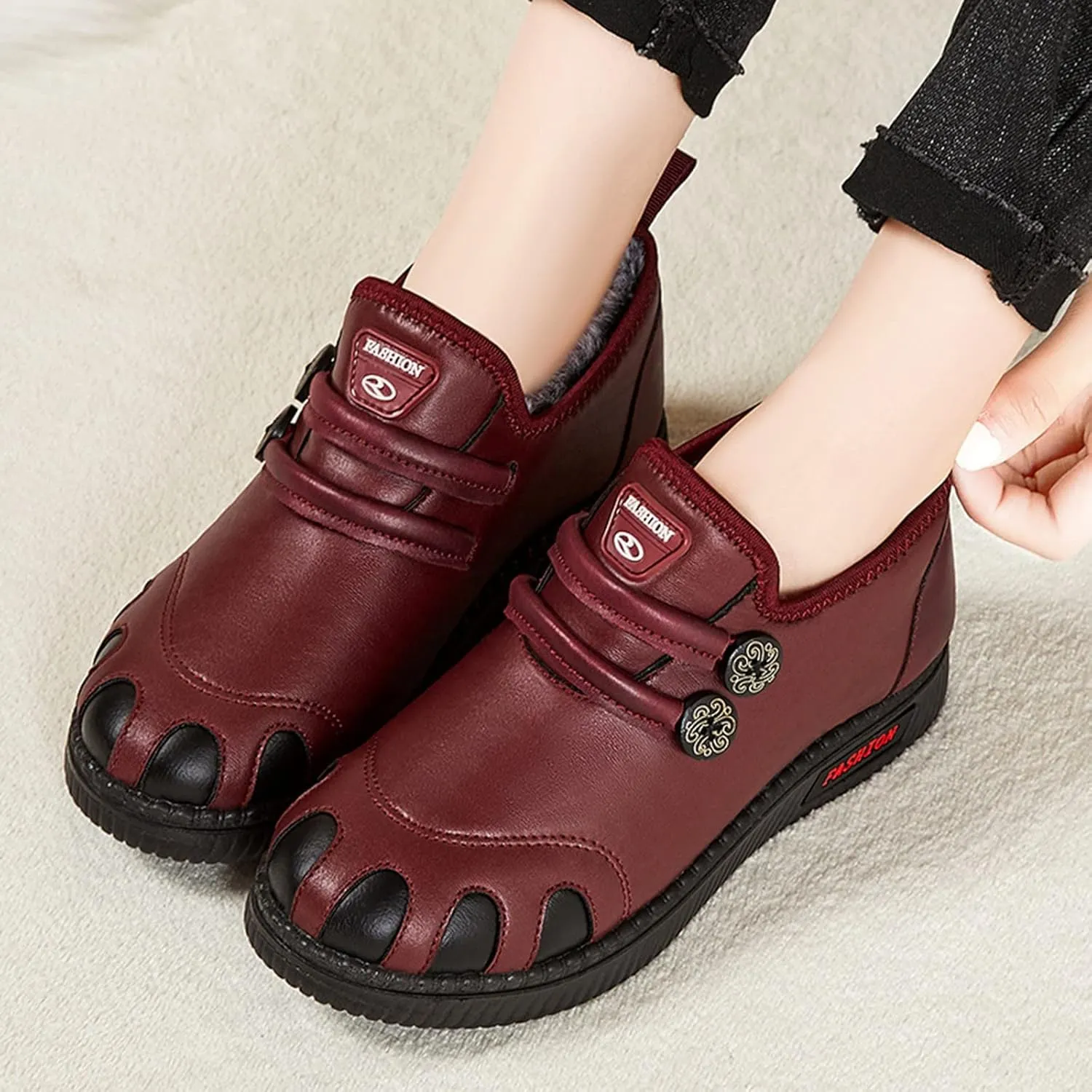 Winter Boots for Women Waterproof Snow Wide Calf Womens Winter Duck Boots Waterproof Insulated Snow Boots Womens Waterproof Outdoor Boots Women 9.5 Snow Boots Wide Feet