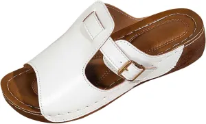 Women Arch Support Slides Comfort Orthotic Walking Sandal Dressy Casual Buckle Slip on Sandals Orthopedic Sandales