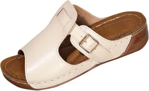 Women Arch Support Slides Comfort Orthotic Walking Sandal Dressy Casual Buckle Slip on Sandals Orthopedic Sandales