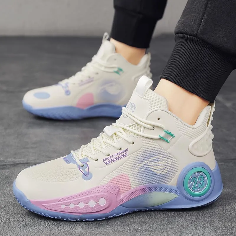 Women Men Basketball Shoes Neutral Breathable Non Slip Sneakers High Top Fashion Outdoor Casual Shoes Sneakers.