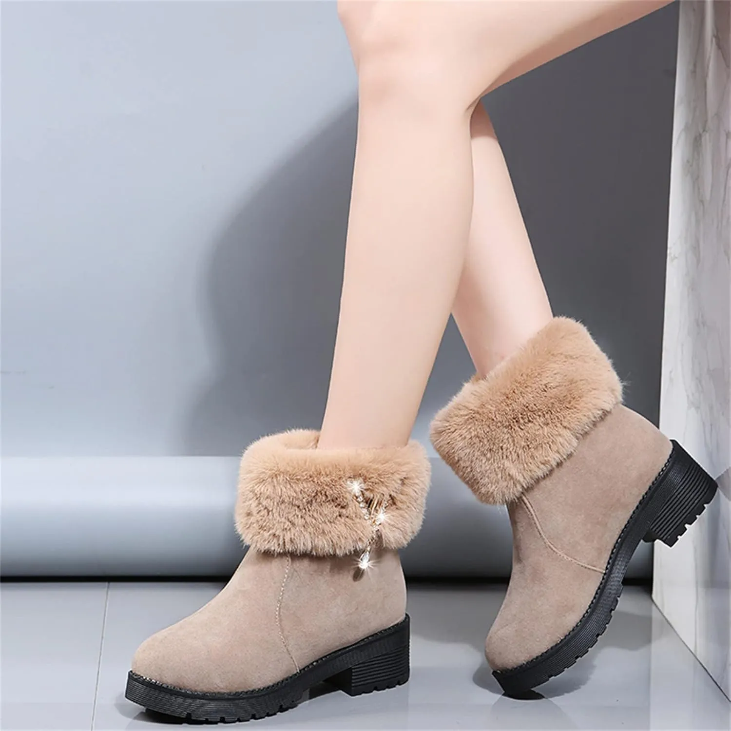 Women Snow Boots Waterproof Cute Women's Waterproof Boots Tall Winter Work Boots for Women Waterproof Womens Duck Boots Waterproof Size 11 Botas Nieve Para Mujer