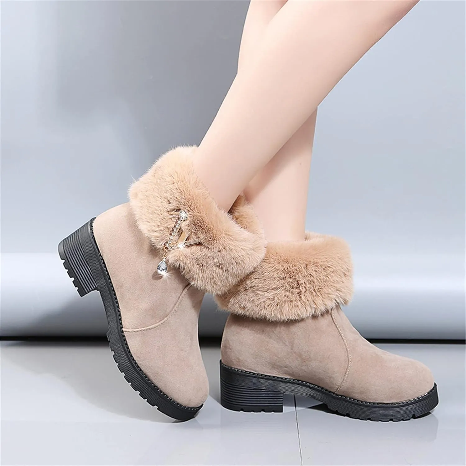 Women Snow Boots Waterproof Cute Women's Waterproof Boots Tall Winter Work Boots for Women Waterproof Womens Duck Boots Waterproof Size 11 Botas Nieve Para Mujer