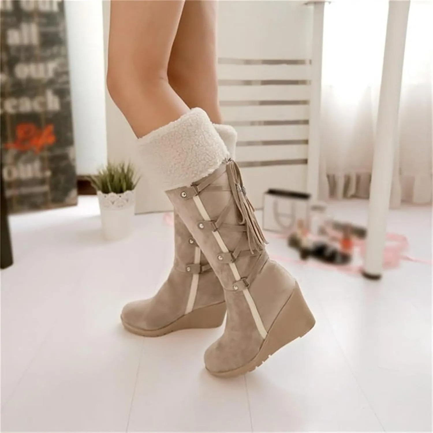 Women Snow Boots Waterproof Cute Women's Waterproof Boots Tall Winter Work Boots for Women Waterproof Womens Duck Boots Waterproof Size 11 Botas Nieve Para Mujer