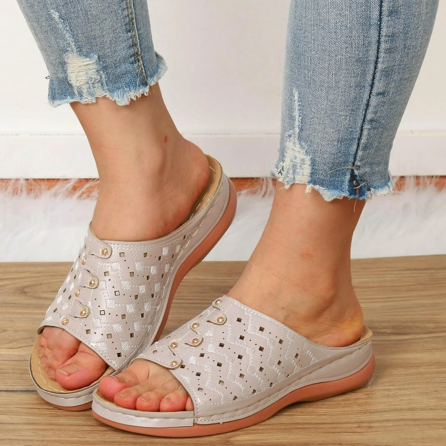 Women's Fashion Slippers Recovery Supportive Athletic Sandals Versatile Sandals Women's Versatile Slides Sandals