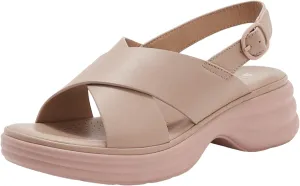 Women's Flat Sandals Adjustable Strap Slip on Sandals Casual Thick Soled Beach Shoes for Summer