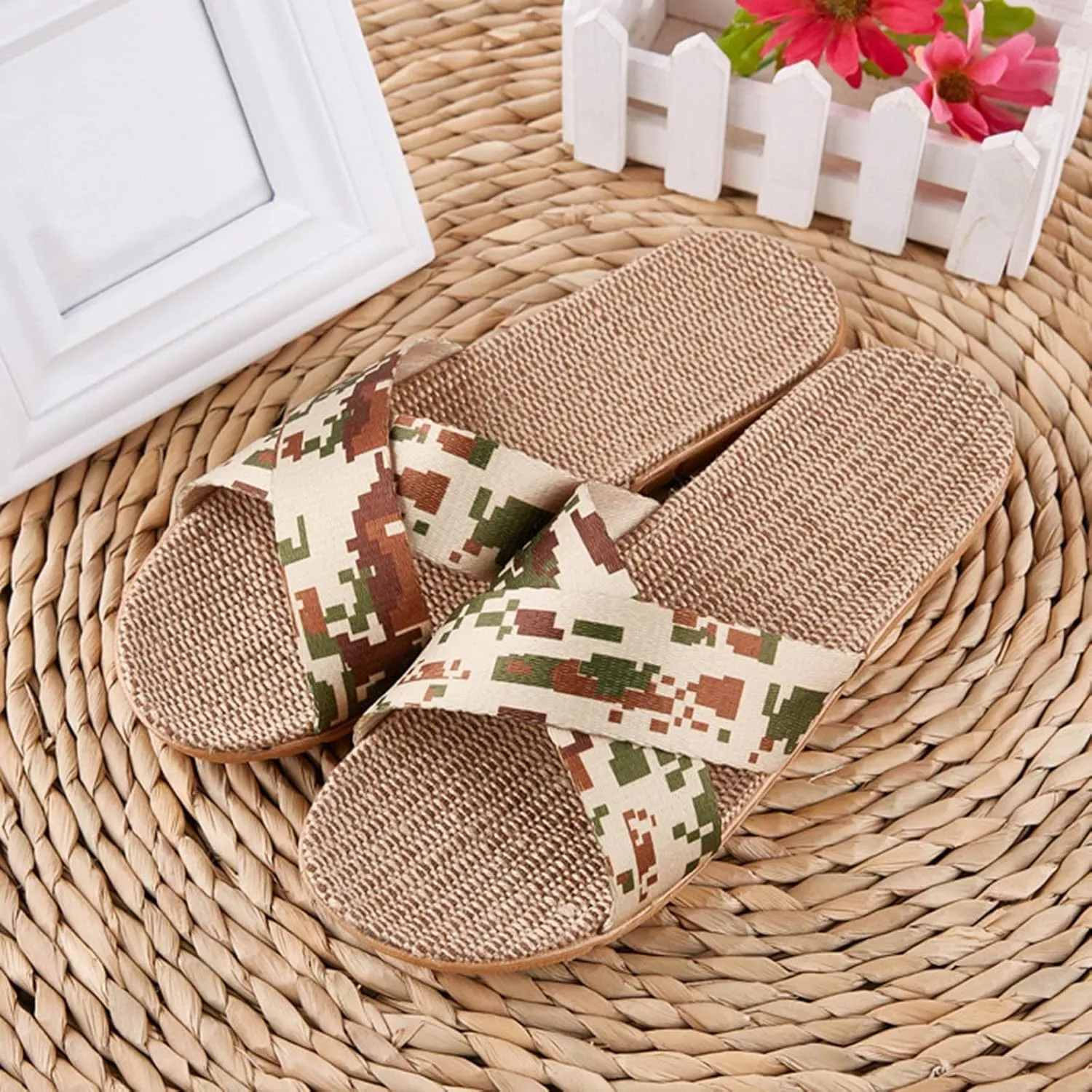 Women's Flat Sandals Open Toe Slingback Shoes White Sandals Women Bohemian Pearl Crystal Flat Sandals