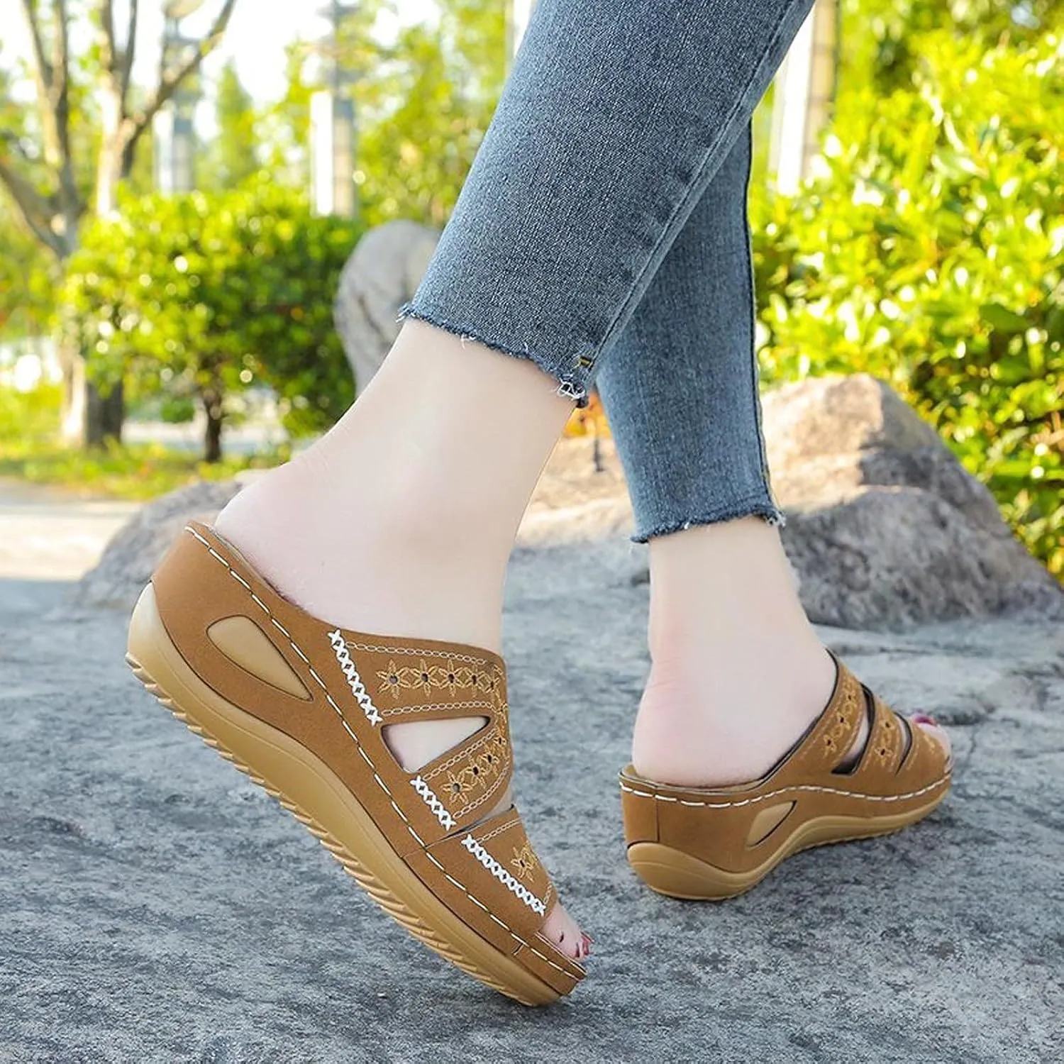 Women's Flat Sandals Walking Orthopedic Sandals Comfort Comfortable Women's Flat Summer Shoes