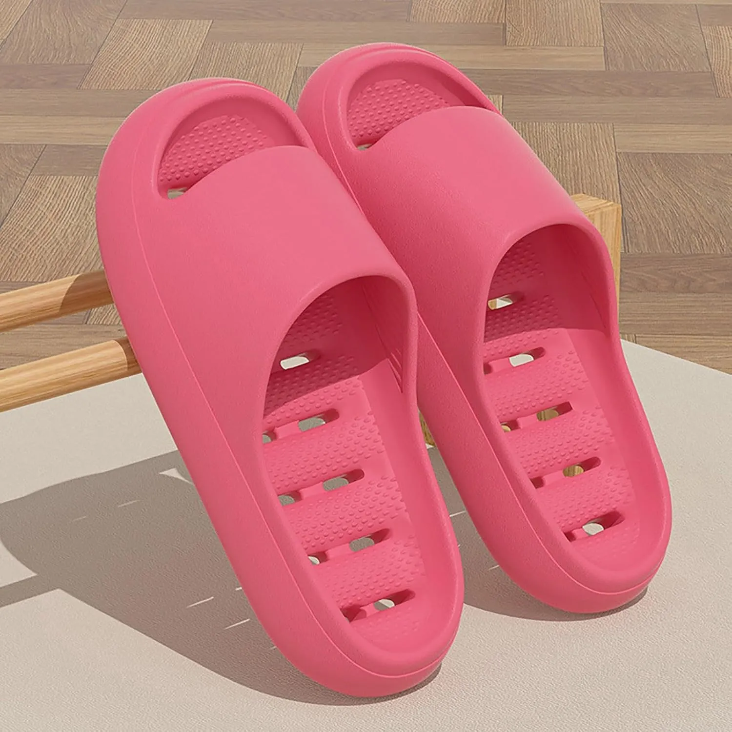 Womens Fluff Yeah Slide Slipper Summer Shower Shoes for Women and Men Massage Pool Slides Soft Cushioned Slip Slides