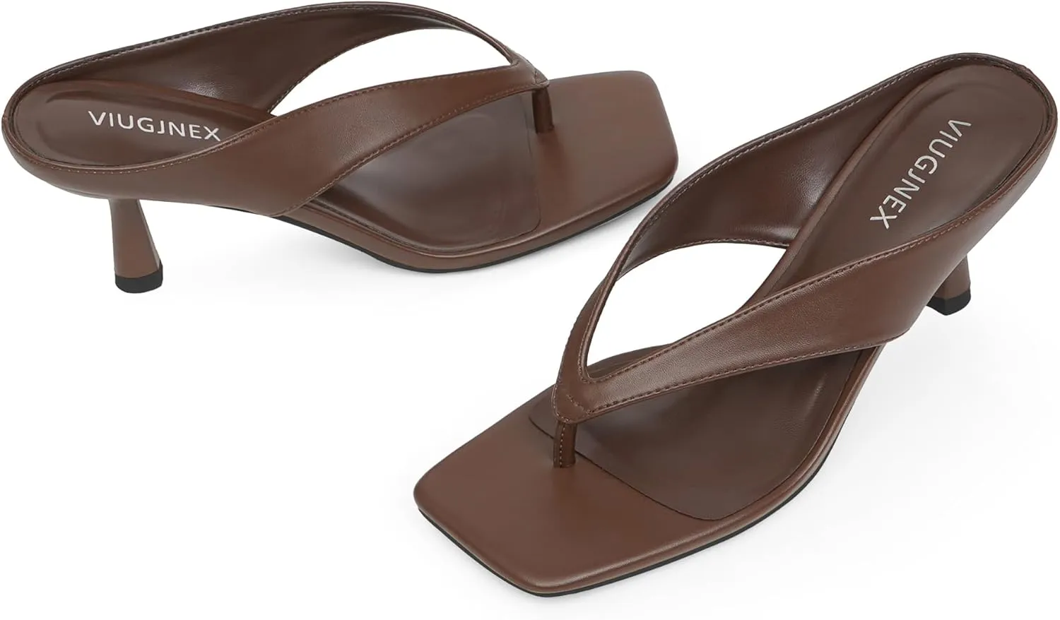 Women??s Kitten Heels Flip Flops Slip On Open Toe Low Heels Thong Square Slide Summer Fashion Party Heeled Dressy Sandals for Women