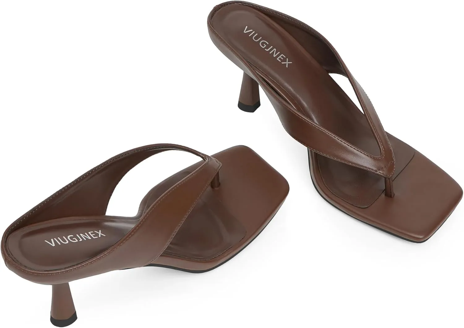 Women??s Kitten Heels Flip Flops Slip On Open Toe Low Heels Thong Square Slide Summer Fashion Party Heeled Dressy Sandals for Women