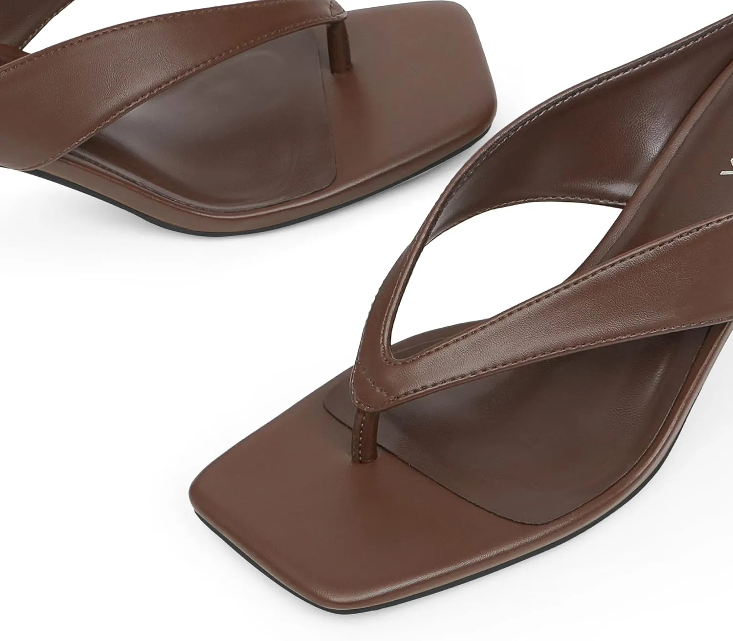 Women??s Kitten Heels Flip Flops Slip On Open Toe Low Heels Thong Square Slide Summer Fashion Party Heeled Dressy Sandals for Women
