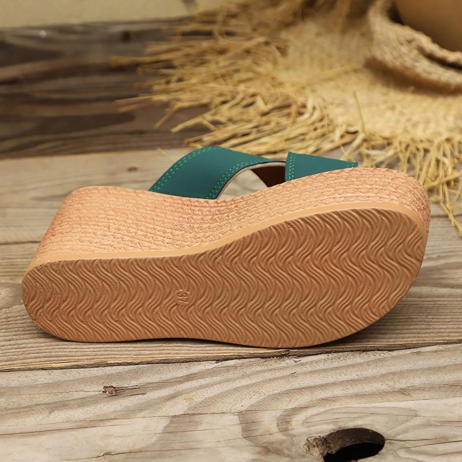 Womens Platform Slip On Sandals Cute Beach High Wedges Slides Bohemia Shoes Flatform Open Toe Summer Vacation Sandal