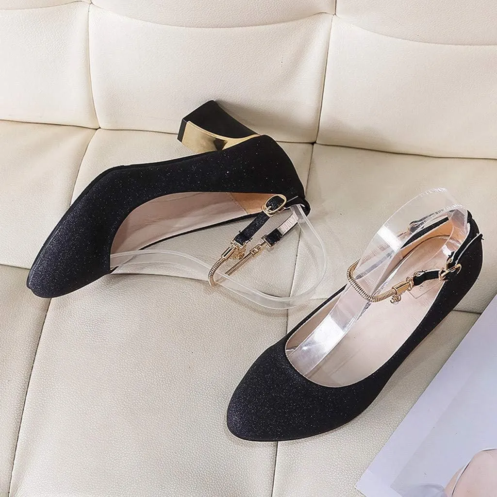 Women's Pumps Dress Shoes Heels Heels Toe Wedding Women's Solid High Chunky Fashion Shoes Work Round high