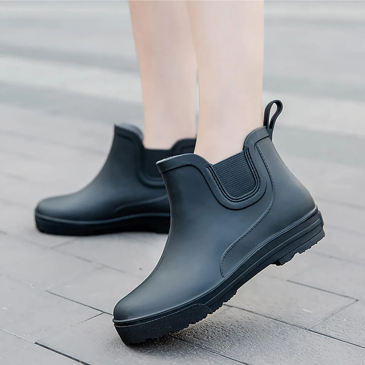 Womens Rain Boots Platform Mens Grounded Footwear Booties Black Slip On Barefoot Shoes Short Rain Boots for Women Waterproof Garden Shoes White Cowgirl Boots