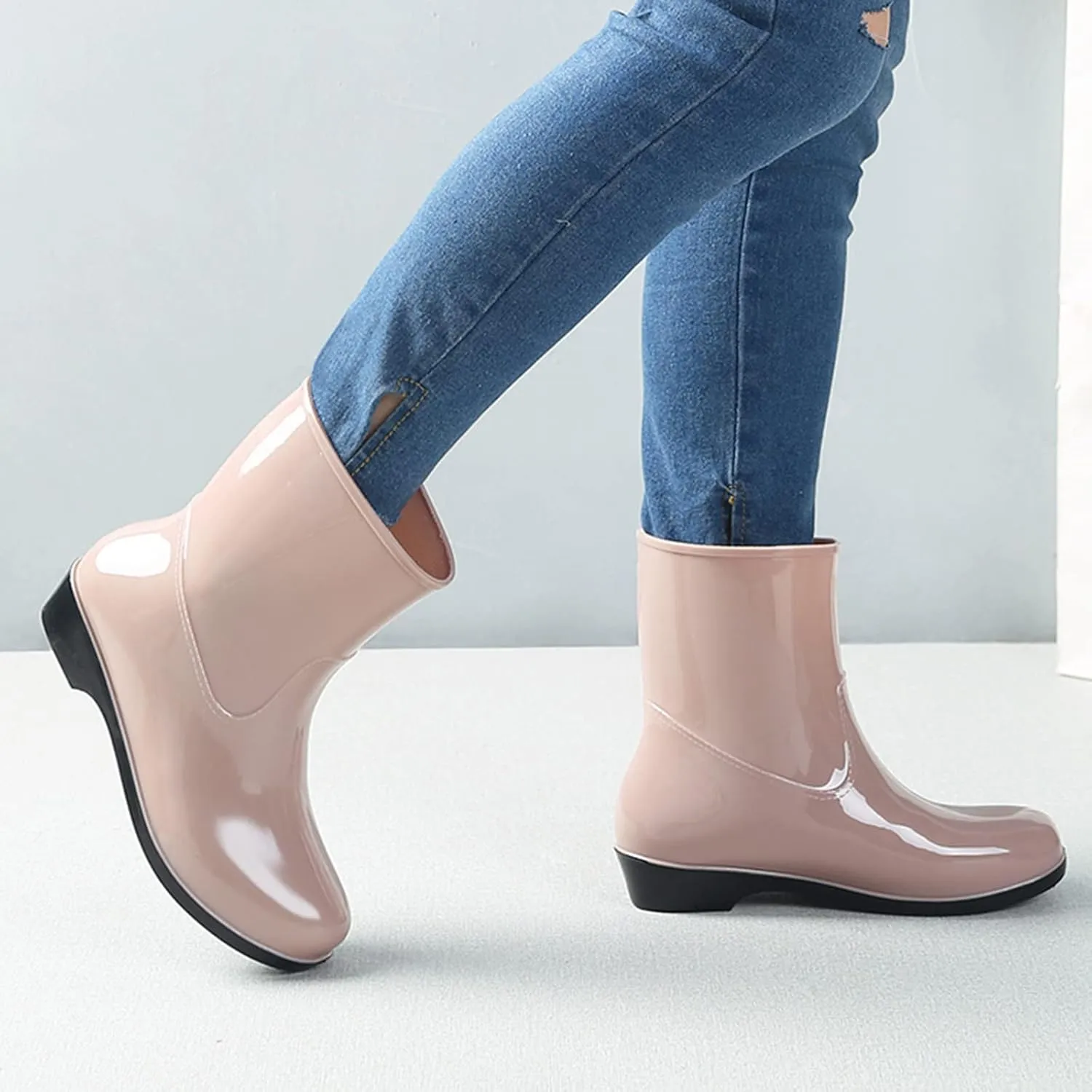 Womens Rain Boots Tall Waterproof Mens Grounded Footwear Booties To Wear with Dresses Work Barefoot Shoes Packable Tall Rain Boots for Women Waterproof Chelsea Boots