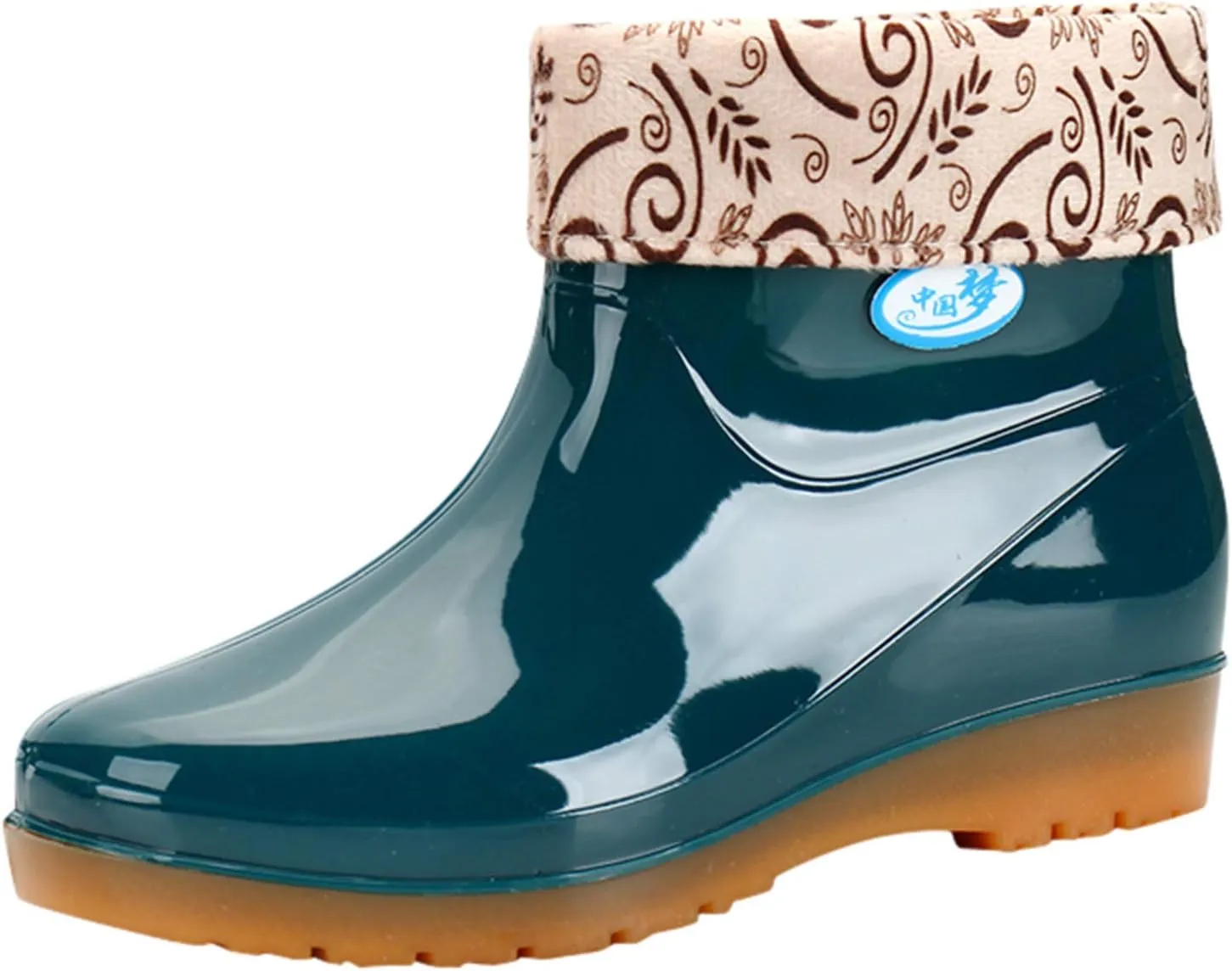 Womens Rain Boots Womens Rubber Boots Colorful Printed Slip on for Boating Fishing Gardening Farming Rain Shoes