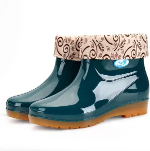 Womens Rain Boots Womens Rubber Boots Colorful Printed Slip on for Boating Fishing Gardening Farming Rain Shoes