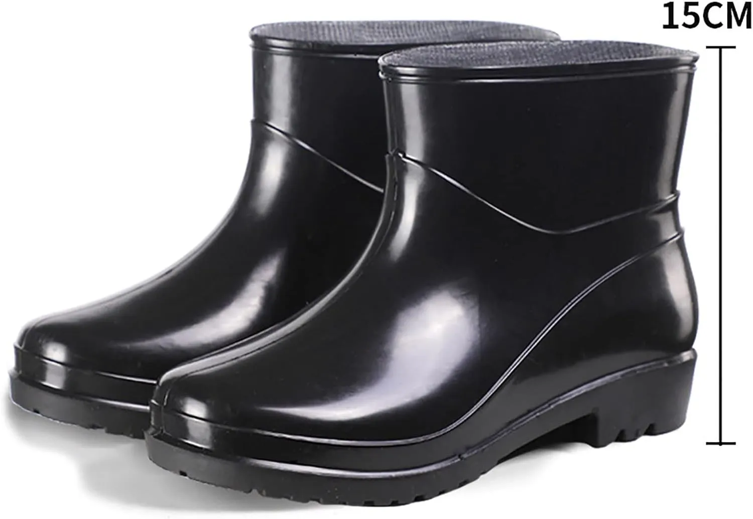 Womens Rain Boots Womens Rubber Boots for Boating Fishing Gardening Farming Anti-Slipping Slip-On Rain Shoes