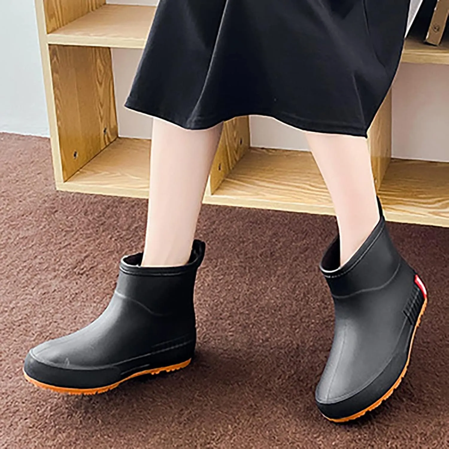 Womens Rain Boots Womens Rubber Boots Slip-On Slip-Resistant for Boating Fishing Gardening Farming Rain Shoes
